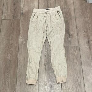 Dynamite Beige Linen Joggers (XS)